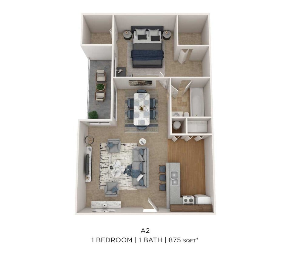 Floor Plan - One Bedroom-875 sqft
