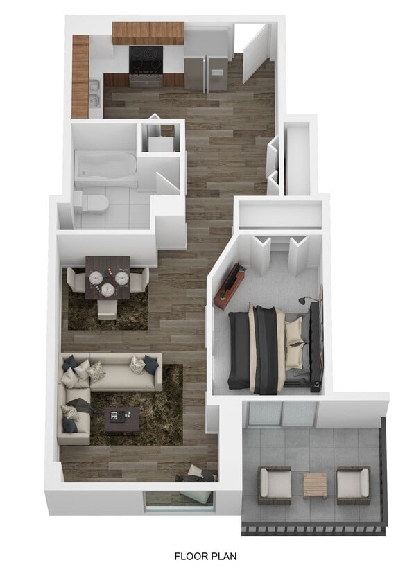 Floor Plan - 1 Bedroom 1 Bath