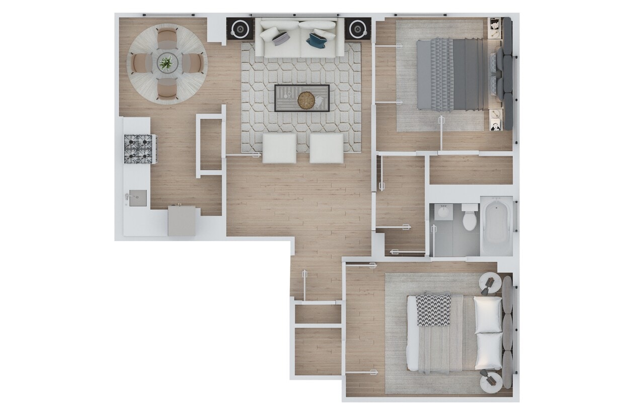 Floor Plan - Two Bedroom One Bath - EMB950