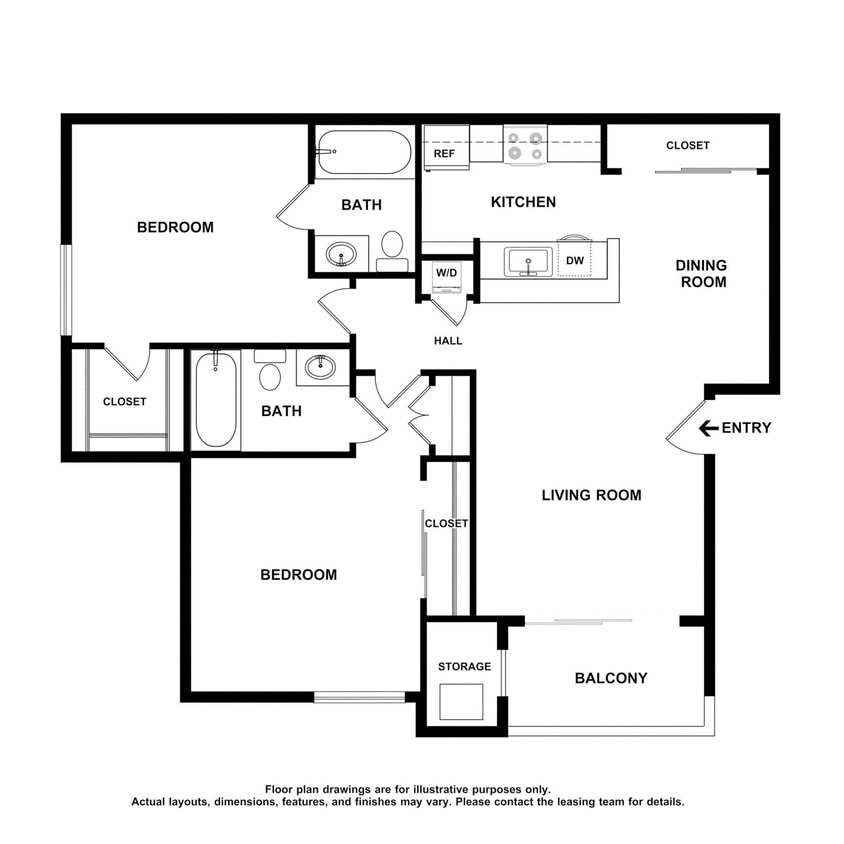 Floor Plan - 2x2 A