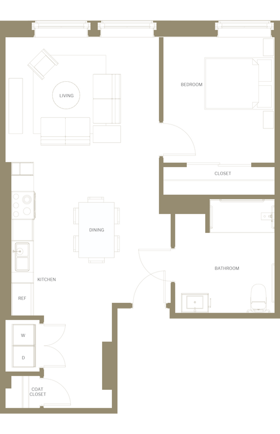 Floor Plan - One Bedroom ADA