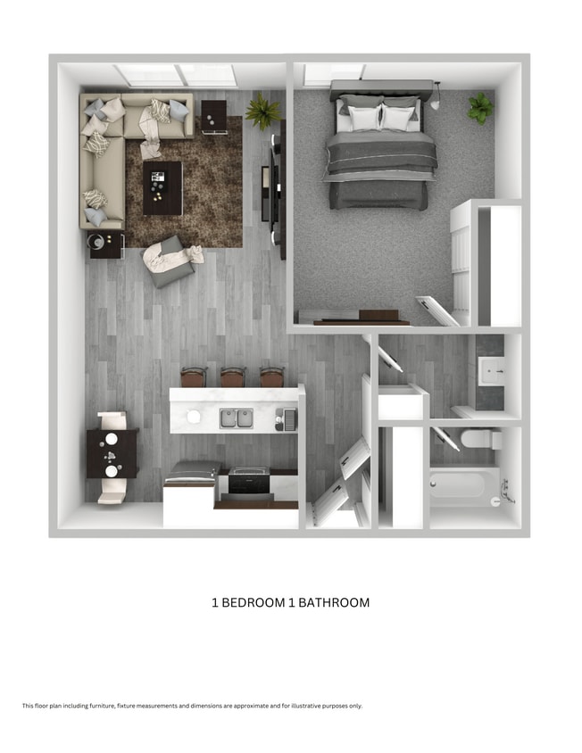 Floor Plan - 1 Bedroom 1 Bathroom