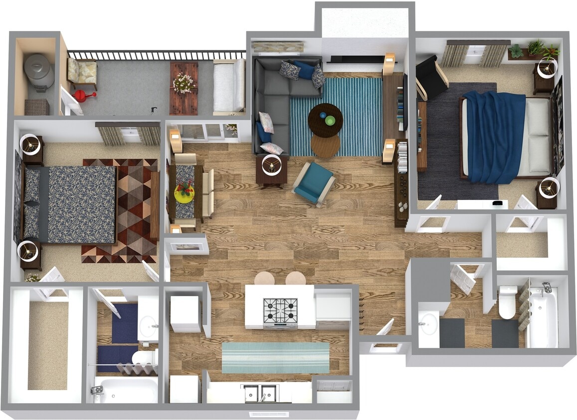 Floor Plan - Two Bed Two Bath