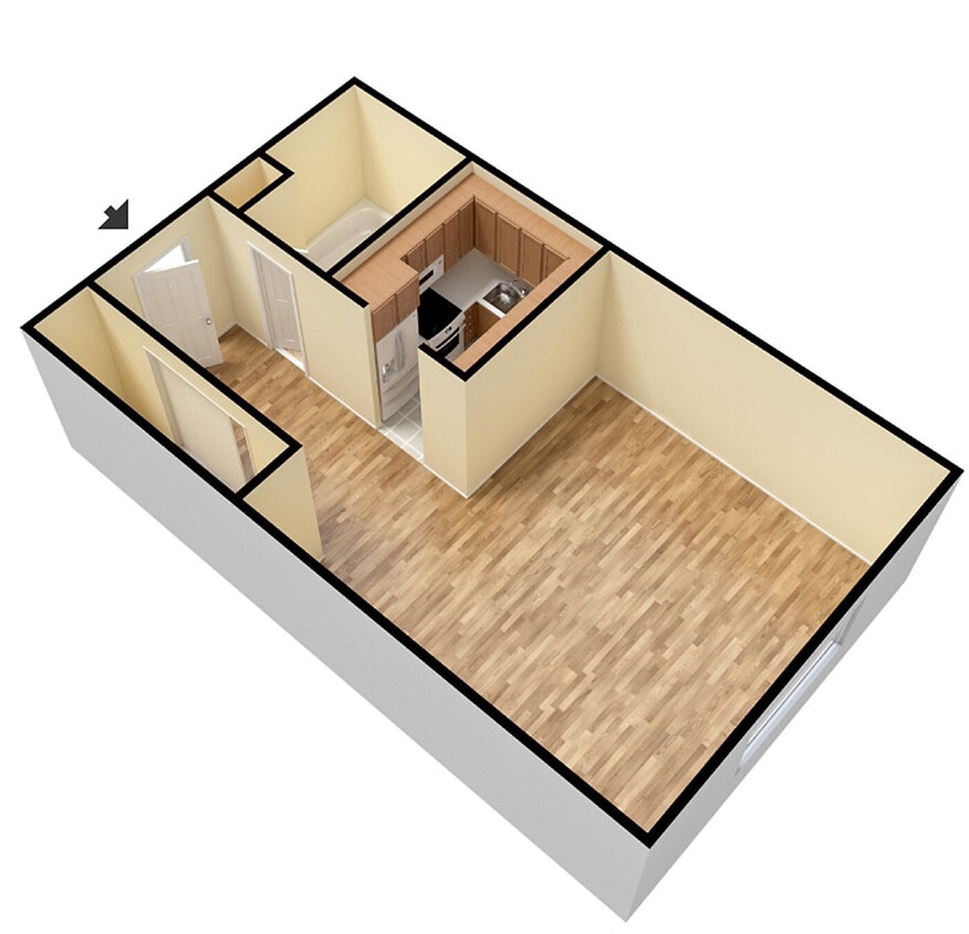 Floor Plan - Studio - Unfurnished