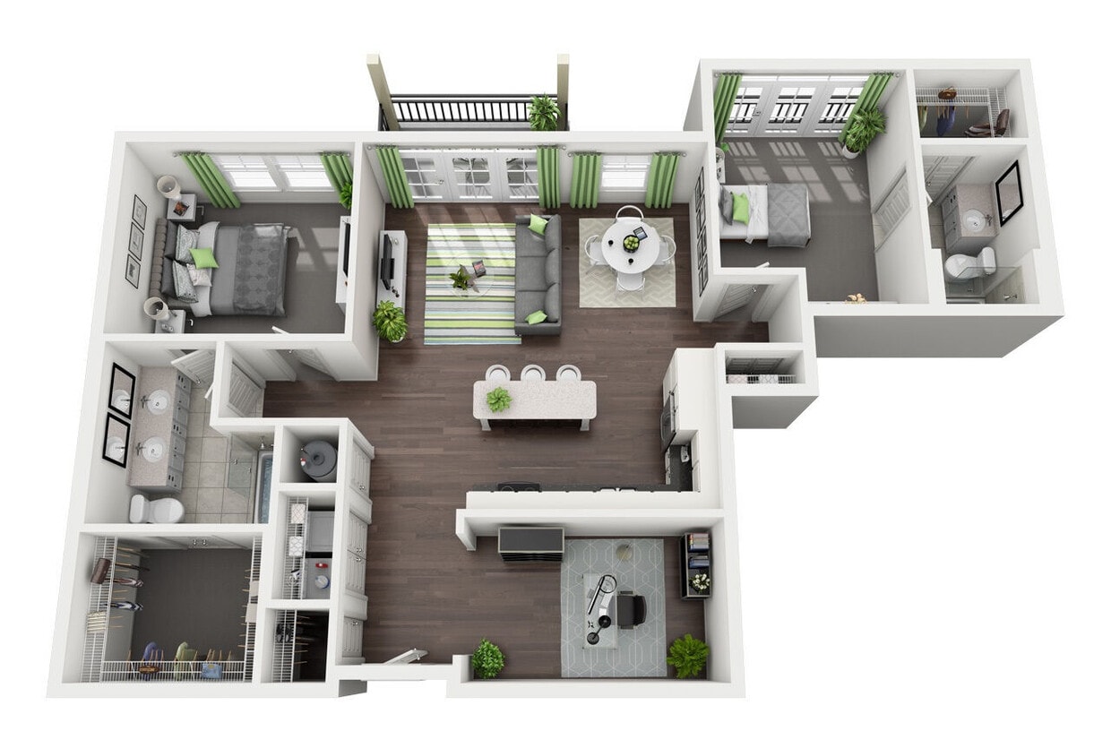 Floor Plan - B1 - 2 bed 2 bth (4764b1)