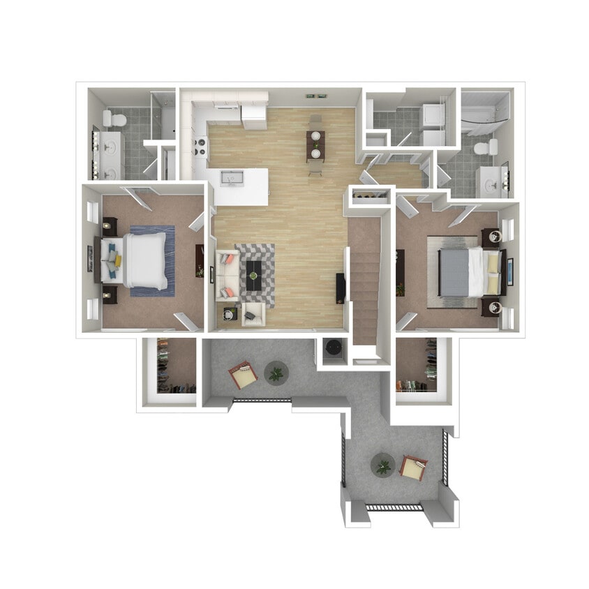 Floor Plan - 2X2D - Sundeck