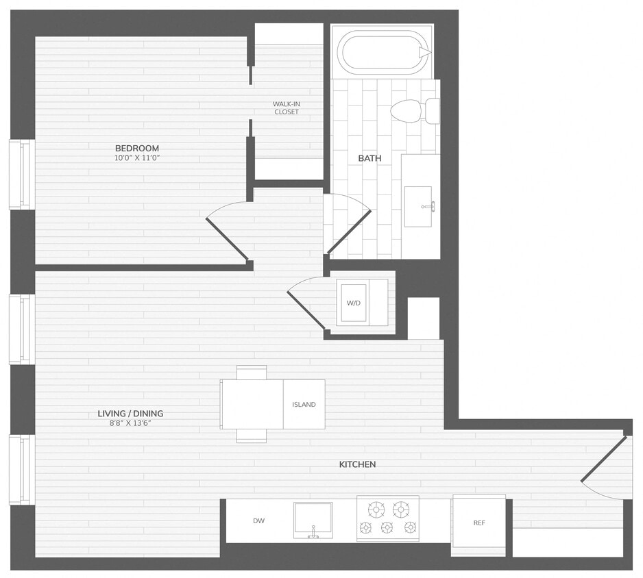 Floor Plan - 1 Bed/1 Bath-A3_Intersect at O