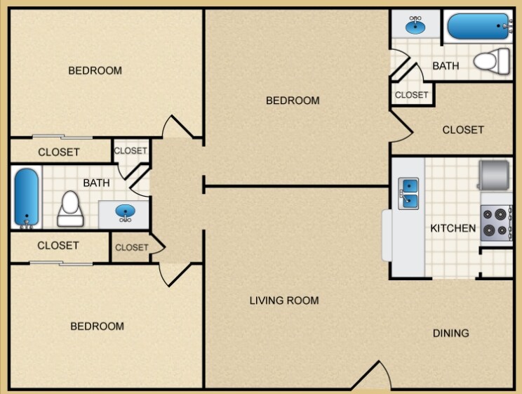 3BR/2BA - E