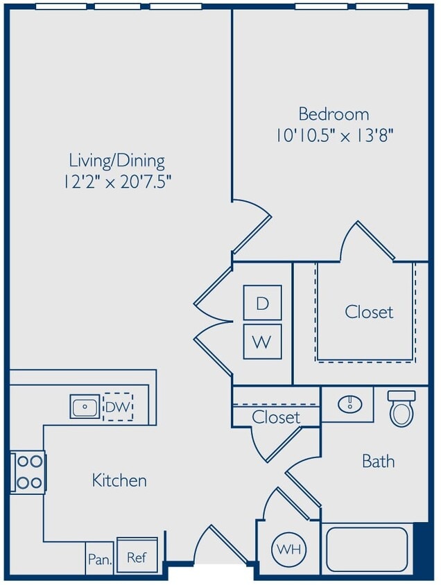 Floor Plan - 1 Bed 1 Bath A1O