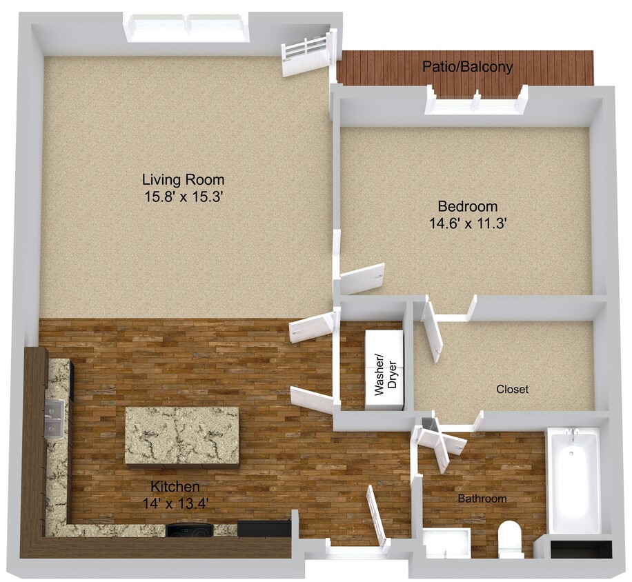 1 Bedroom Island - One Bedroom