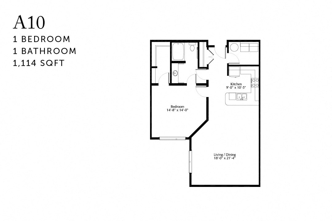 Floor Plan - A10 One Bedroom