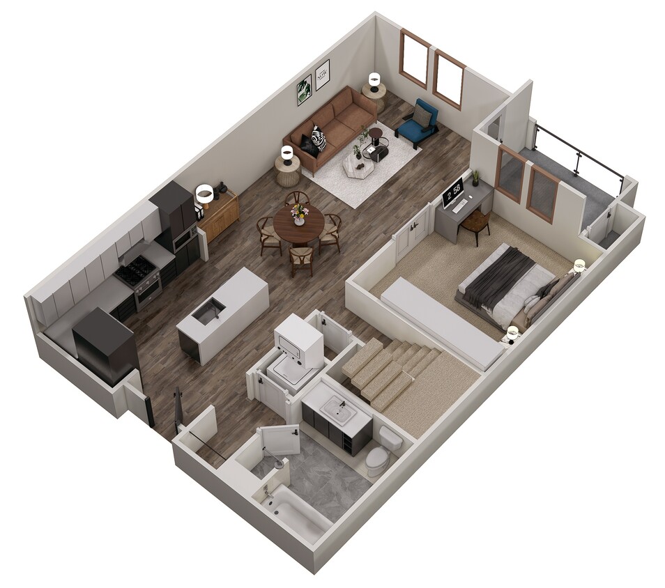 Floor Plan - TWO BEDROOM LOFT-STYLE GR