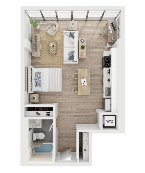 Floor Plan - Studio - 588 sqft