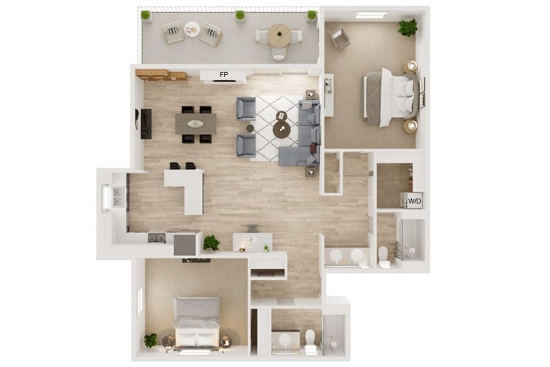 Floor Plan - Two Bedroom Two Bath C