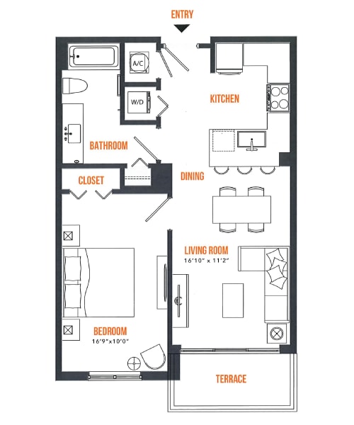 Landmark_A1.png - 1 Bed / 1 Bath