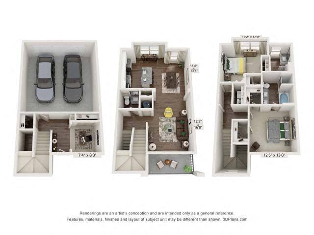 Floor Plan - Two-Bedroom Townhouse (THB)
