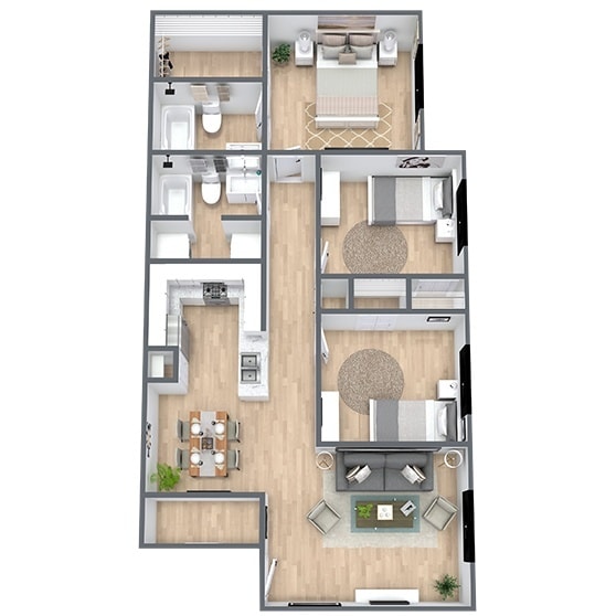 Floor Plan - Zen Willow (3 Bed, 2 Bath)