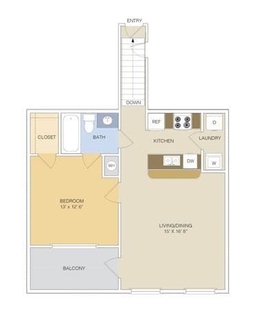 Floor Plan - A1 Upper (with garages in select units)