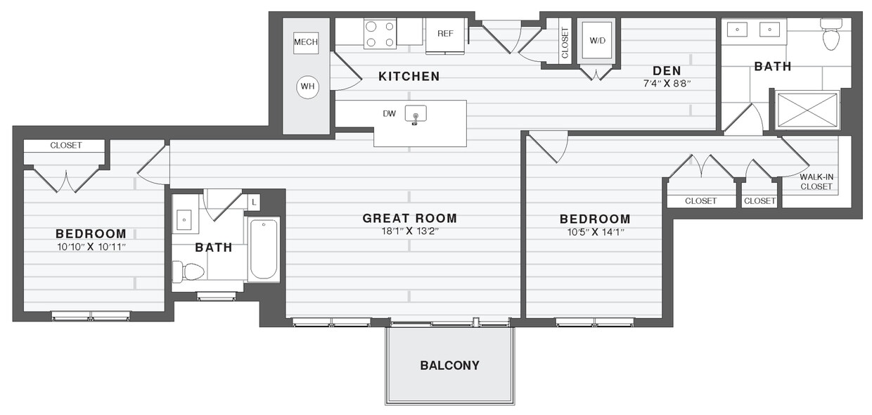 Floor Plan - 2 Bed/2 Bath Den-B4