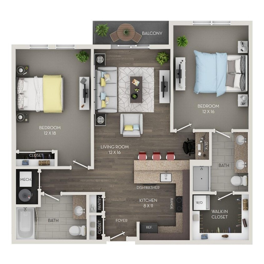 Floor Plan - Burgundy