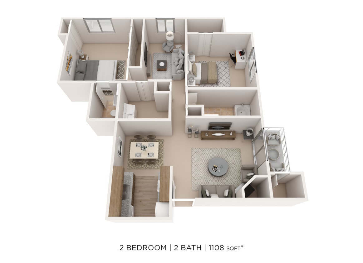 Floor Plan - Two Bedroom w/ Den