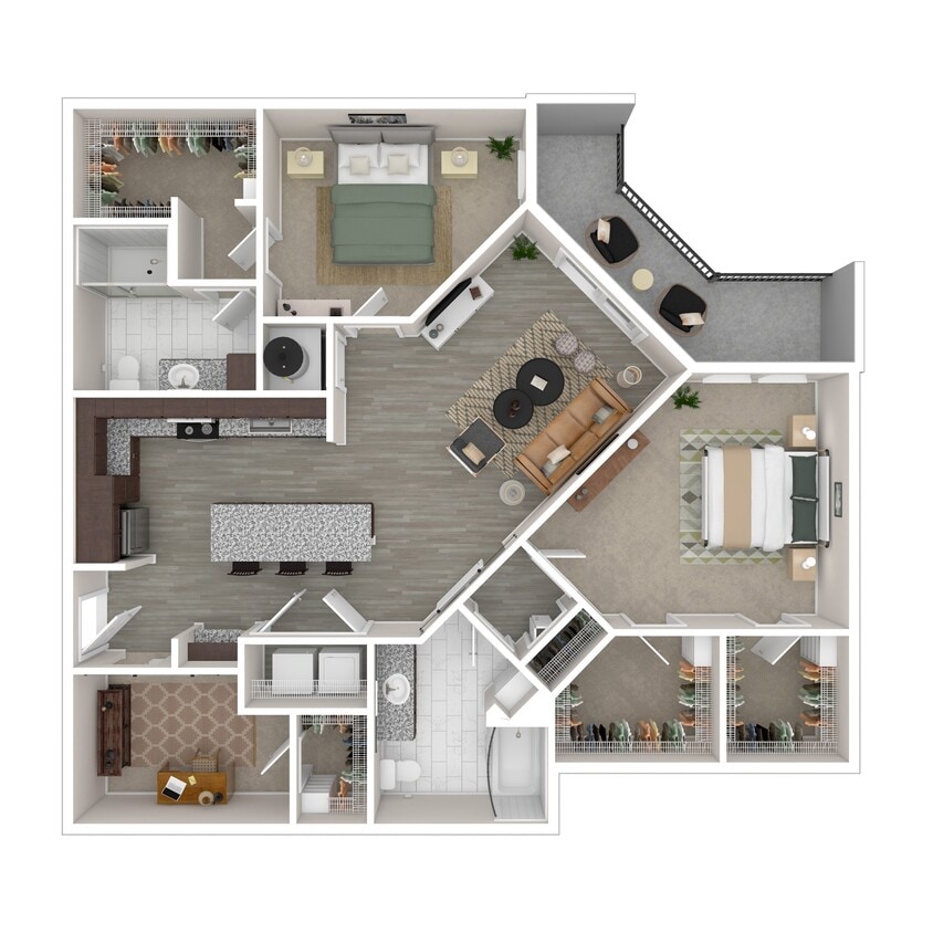 Floor Plan - Blue Ridge (2x2 1,314-1,375 Sq. Ft)