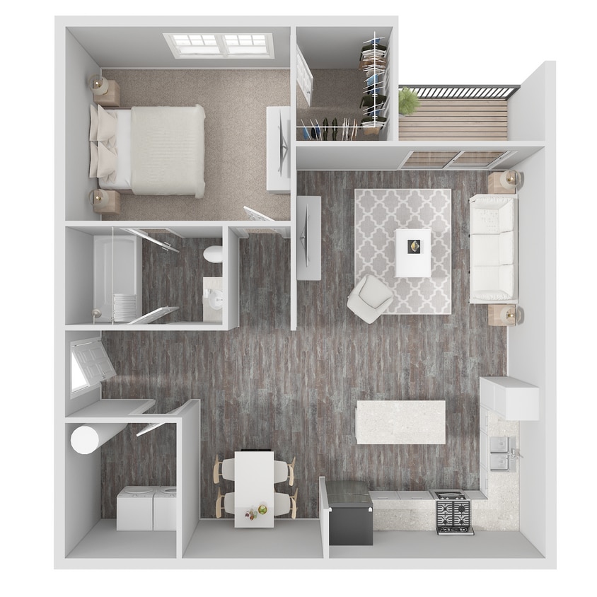 Floor Plan - 1 Bed / 1 Bath F3