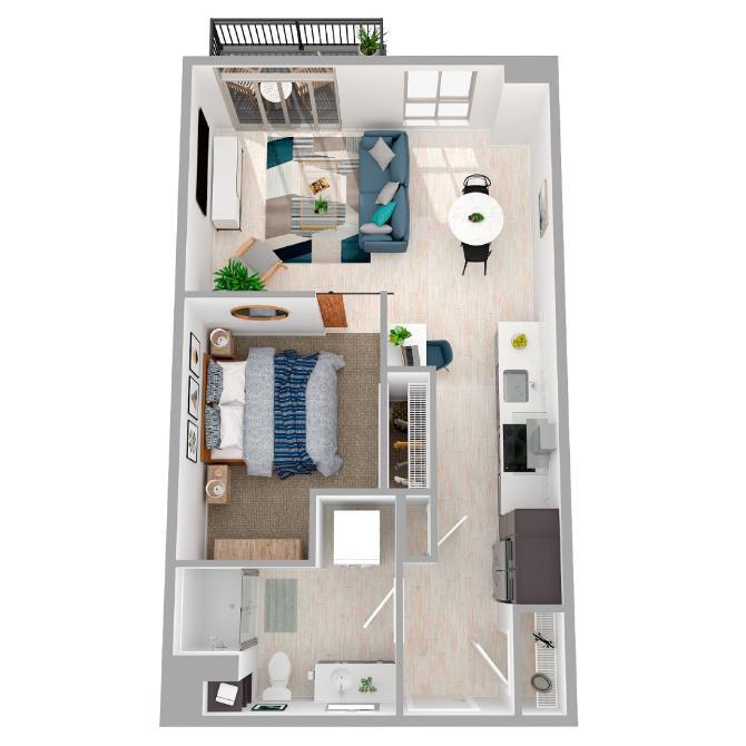 Floor Plan - 1 Bed/1 Bath Urban-a.39.1