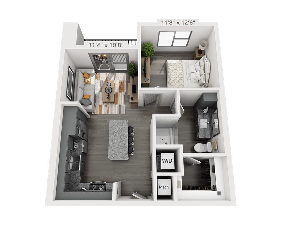 Floor Plan - One Bedroom A1E-II