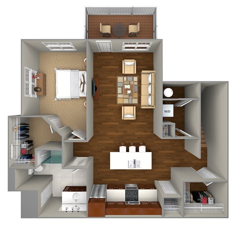 Floor Plan - 1 bedroom (944 sf)