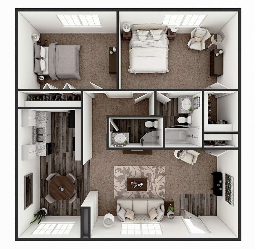 Floor Plan - 2 Bed 2 Bath A
