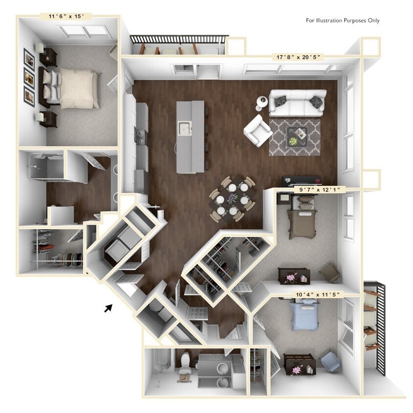 Floor Plan - C1 3 Bed 2 Bath