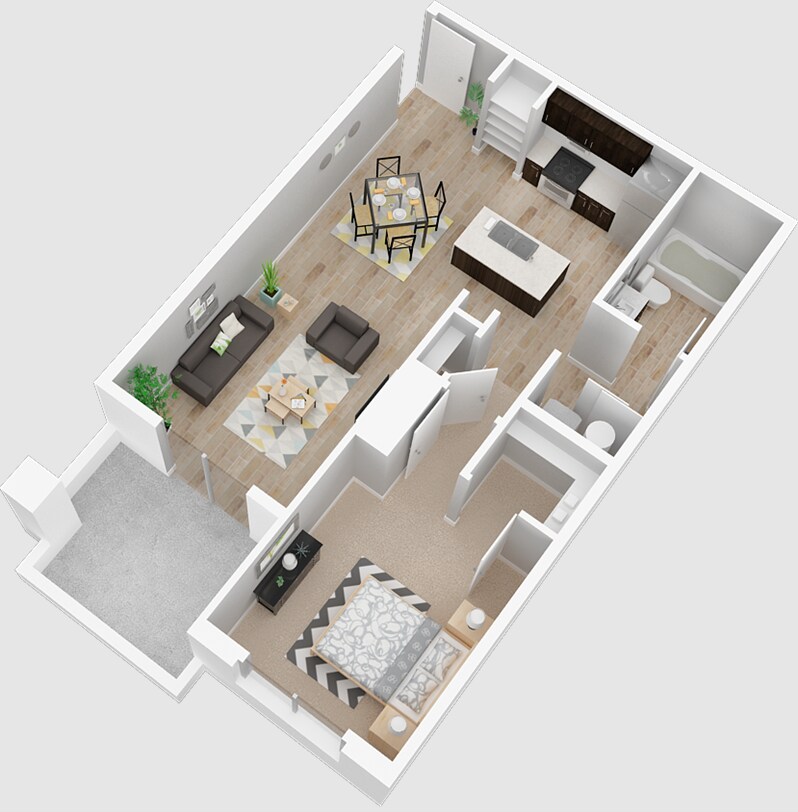 Floor Plan - 1x1 A