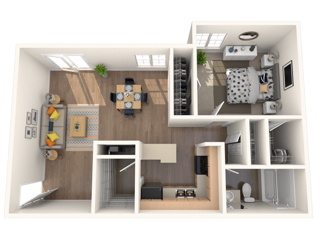 Floor Plan - 1 Bed 1 Bath 900 Sq Ft