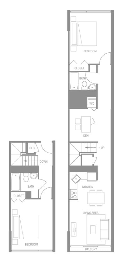 Floor Plan - Erbe Two Bedroom Down B Den