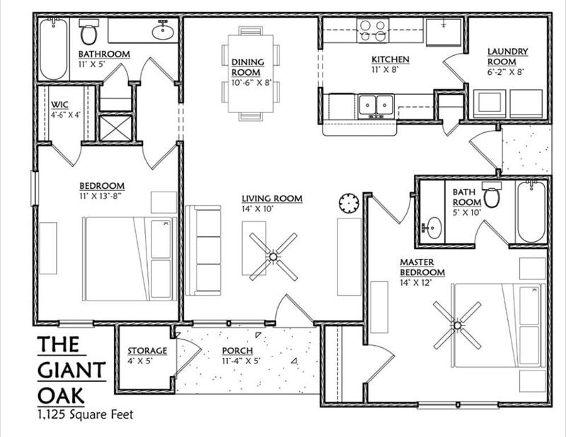 2x2 1125sqft - B3 Floor Plan - Giant Oak.jpg - B380 - 2 Bedroom, 2 Bathroom