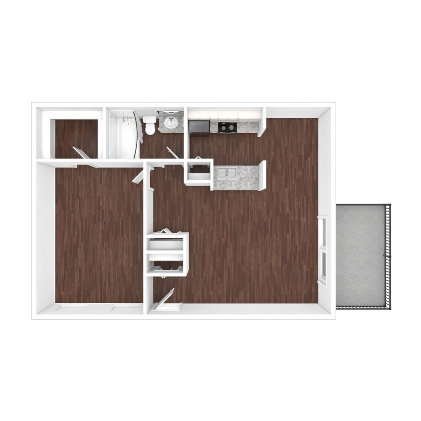 Floor Plan - 1x1U (Buena Vista II)