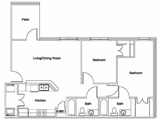 2BR/2BA - The Pierre