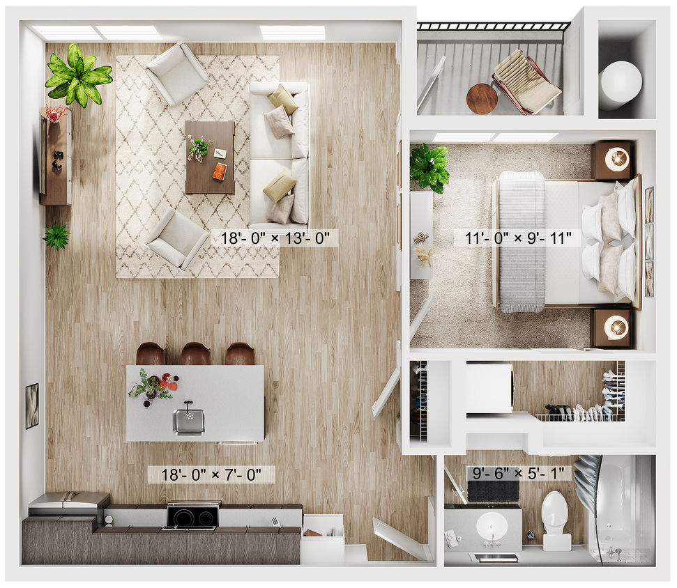 1BR/1BA - A3 - 723SQFT - 1BR/1BA - A3