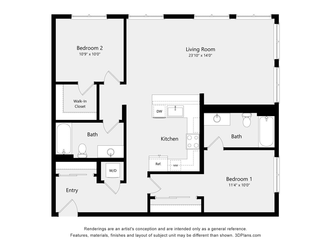 Floor Plan - Two Bedroom E05A