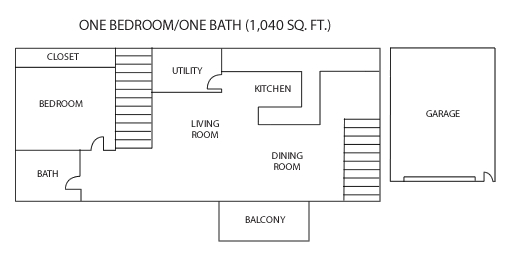 Floor Plan - 1 Bedroom Upper with Attached Garage