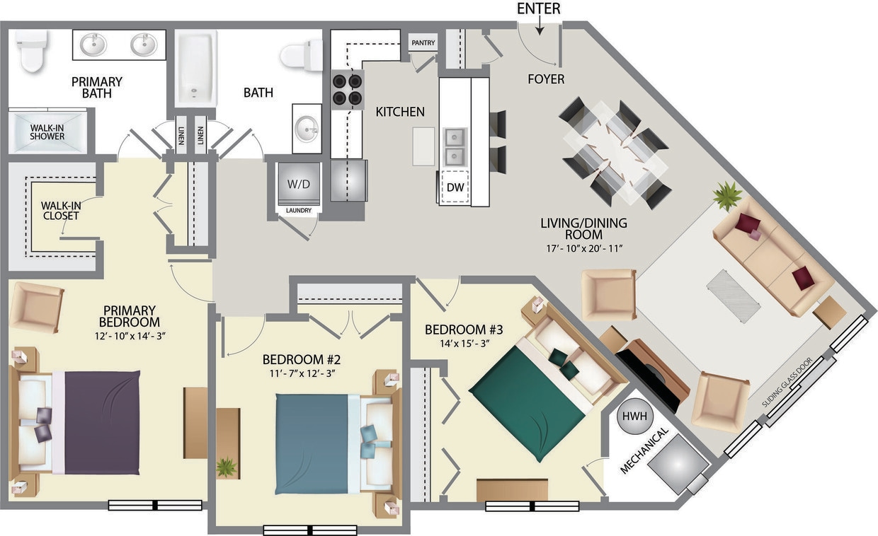 Floor Plan - 3B-Bay