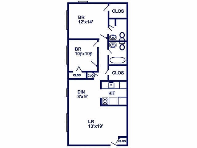 Floorplan - Premium 2 Bed/1 Bath*