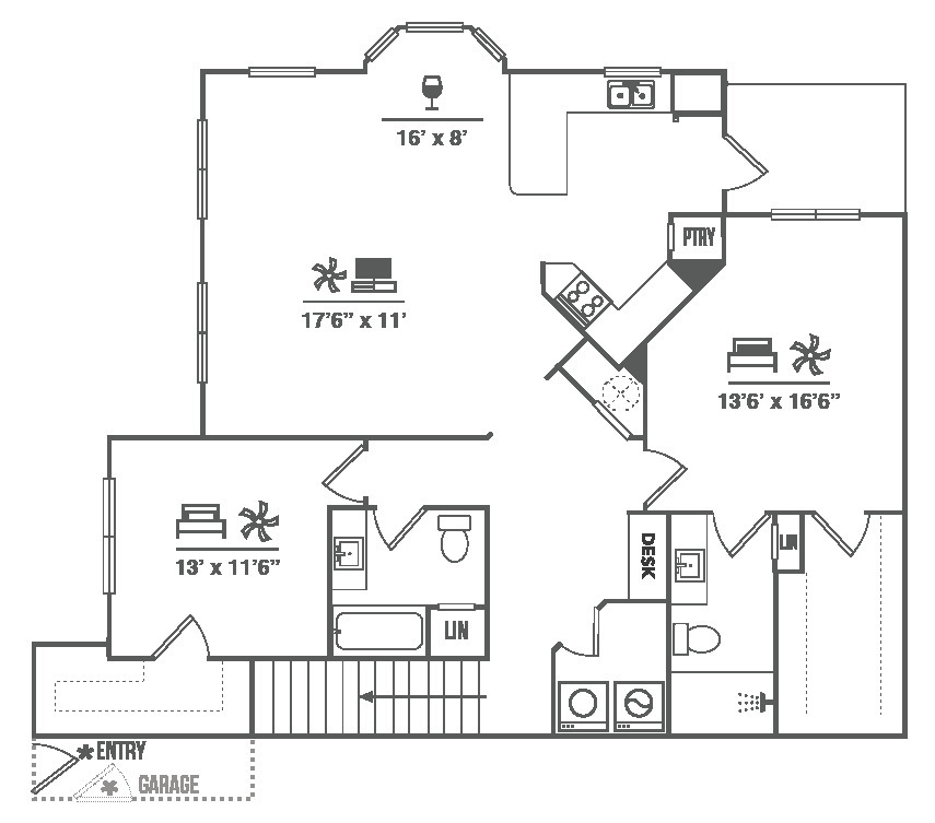 Floor Plan - B3 Upper w Garage