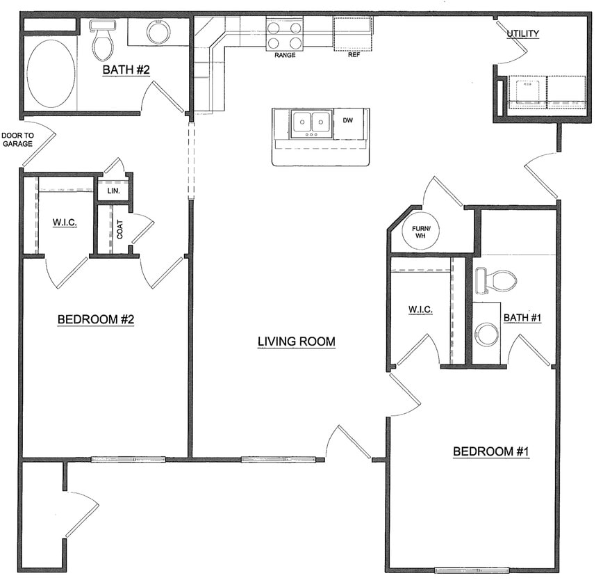 Floor Plan - 2 bedroom with garage