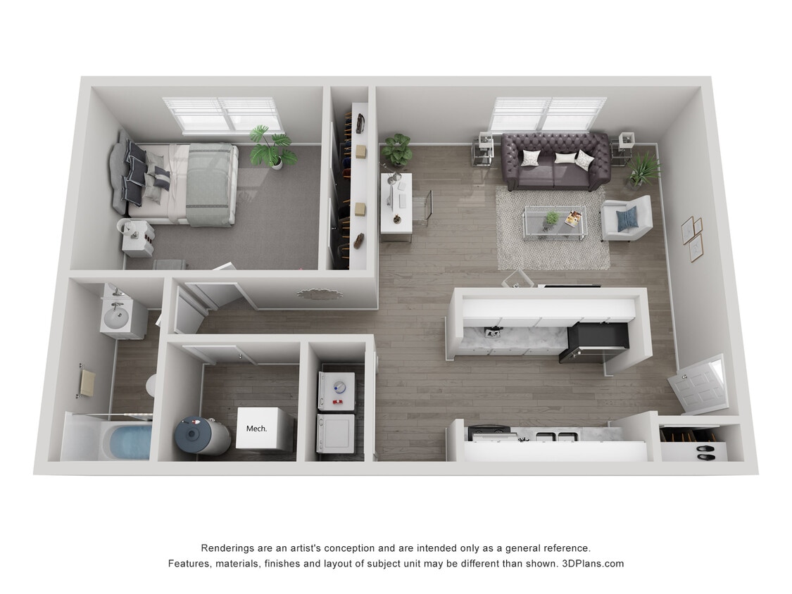 Floor Plan - A8 1x1 C Standard-Call for Availability