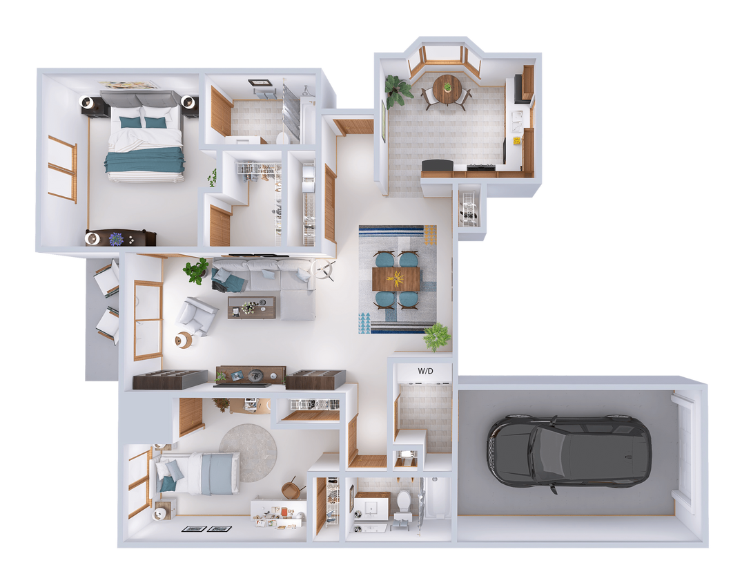 Floor Plan - Oakshire Village - 2 Bed, 2 Bath Lower (A)