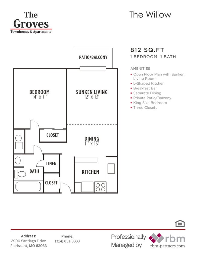 Floor Plan - Beautiful one bedroom and one bathroom garden a...