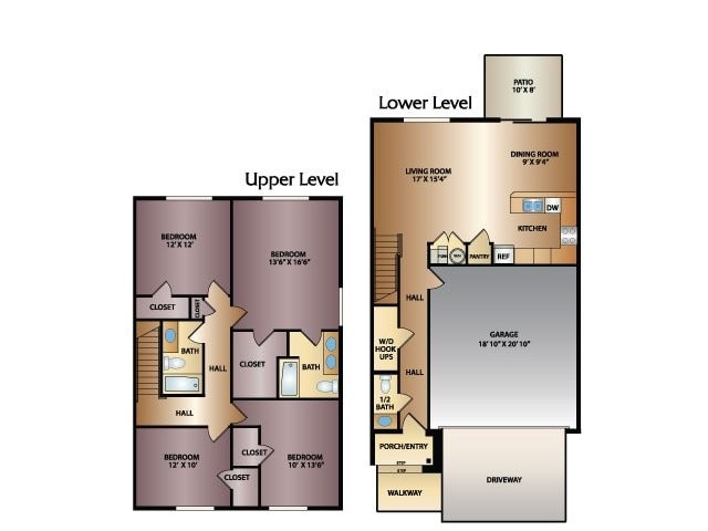 River 4x2.5 Floor Plan | Thorneberry | Apartments in Pleasant Grove, UT - River