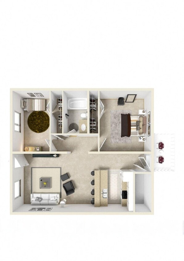 Floor Plan - 2BR - 1BTH